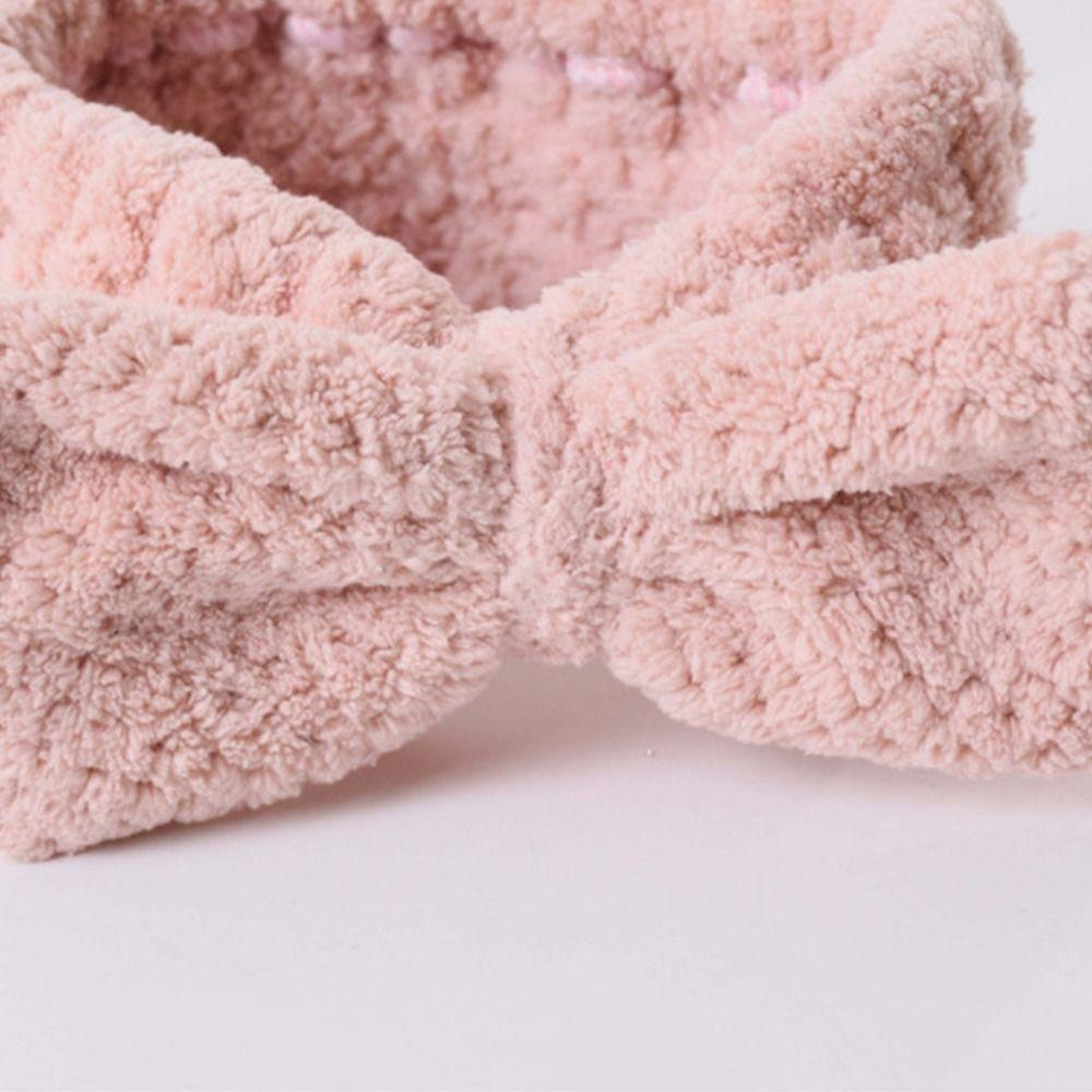 Headband for Women Girls Spa Headband Fuzzy Towel Headband Bowtie Makeup Headband for Washing Face