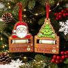 Holiday Money Holder Pendant Christmas Cash Holder, Creative Wooden Hanging Ornament with Red Lanyard, Vivid Printing for Tree Party Supplies