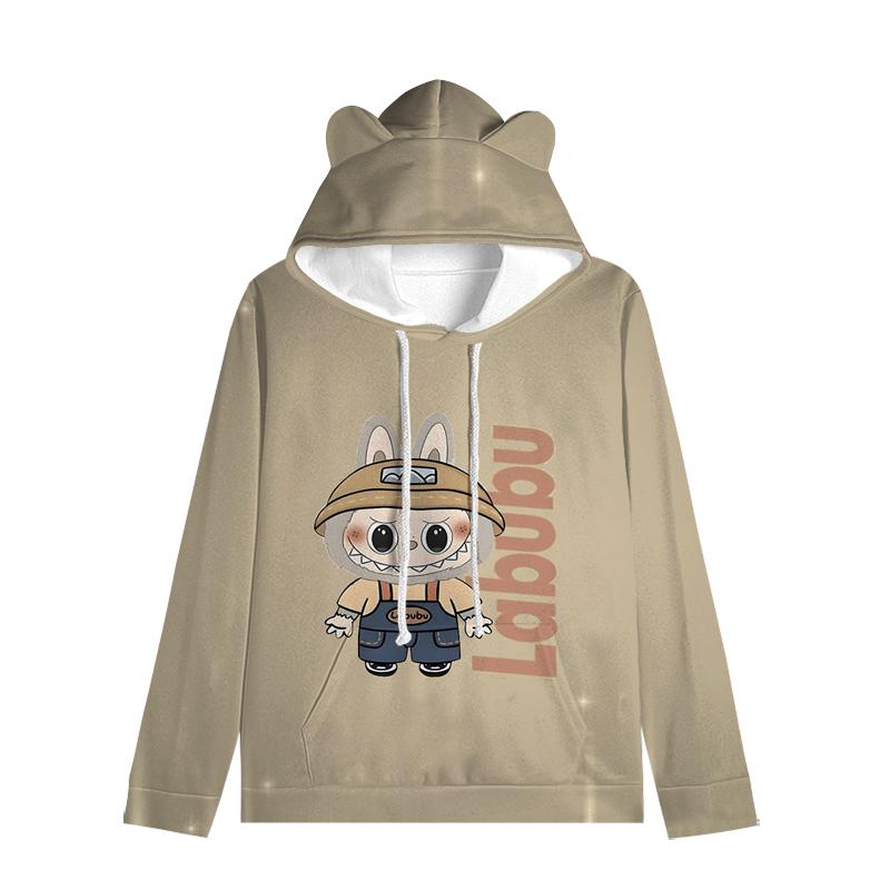 Felpa Pullover Labubu Bambini Felpa con Cappuccio Orecchie di