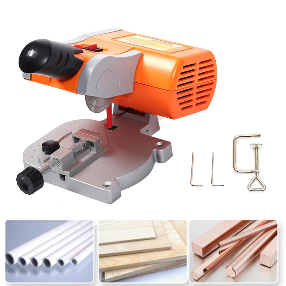 220V 90W Micro Desktop 45°Cutting Machine Suitable for Cut Wood, Plastic, Stone, Non-ferrous Metals 25x14x15cm