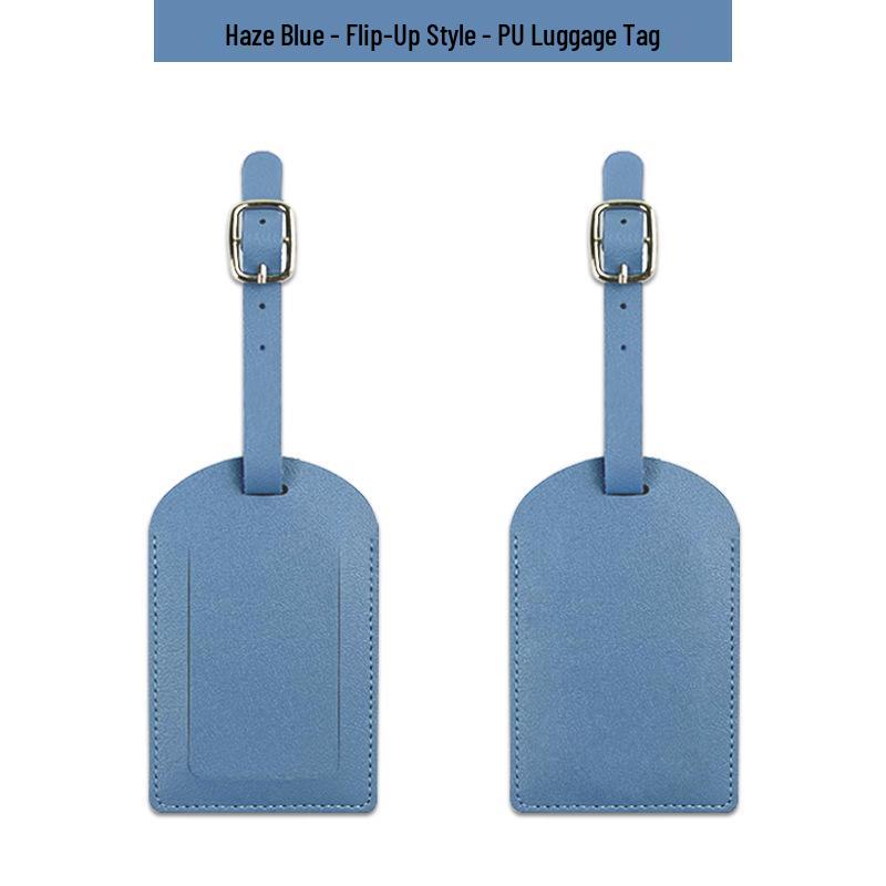 Customizable Soft PU Leather Luggage Tag with Logo and Travel Info Slot