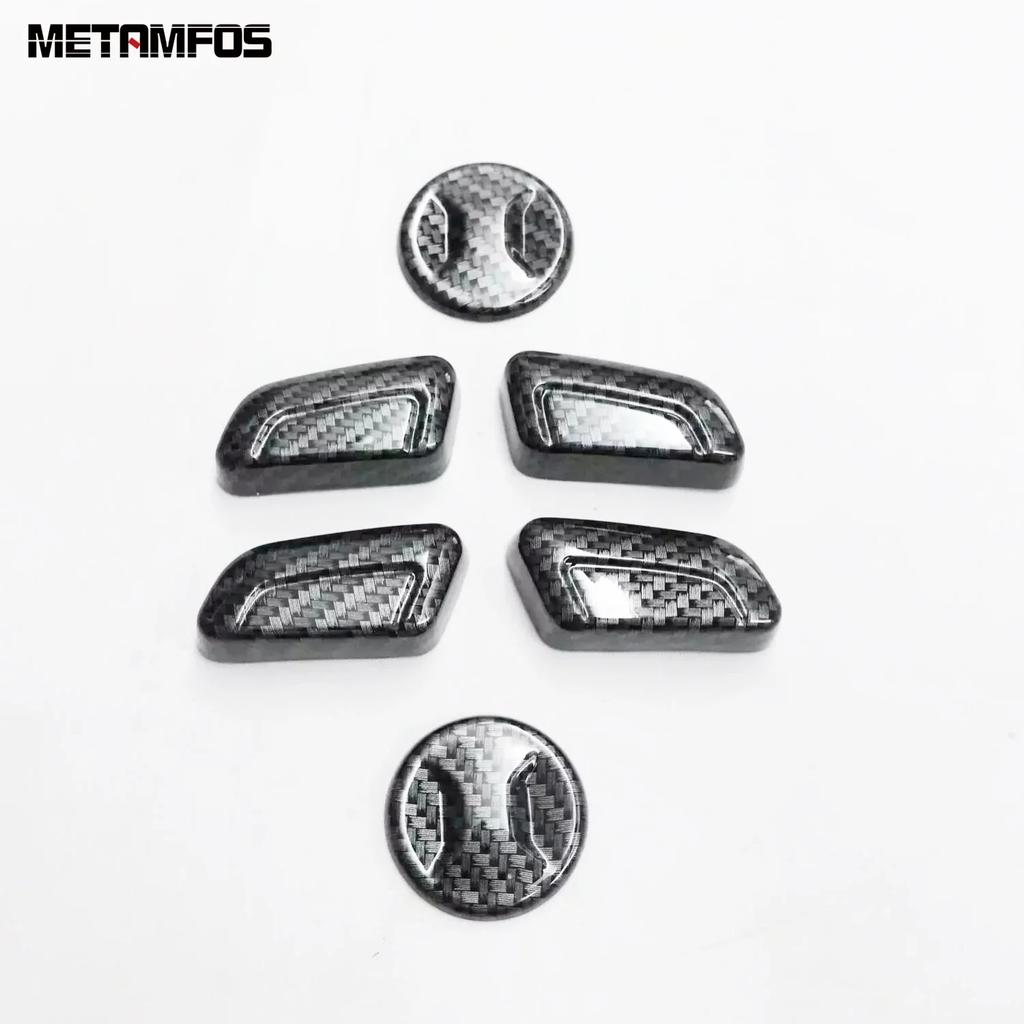 For Volkswagen VW Tiguan 2017-  Carbon Fiber Seat Adjustment Switch Button Cover Trim Interior Accessories Car Styling