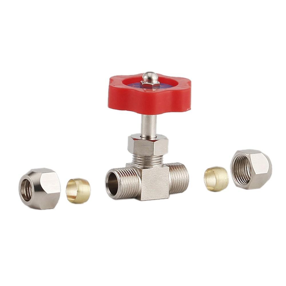 1PC 6mm 8mm 10mm 12mm Hole Dia Orange Plastic Handle Metal High Pressure Durable Tube Needle Type Globe Valve