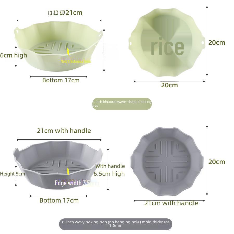 Silicone Air Fryer Tray with Handle and Baking Mat Accessories