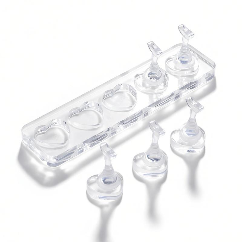 5/10 Grid Non-Magnetic Nail Stand Nail Sample Display Stand Nail Training Stand With Tray For Nail Polish Tips Nail Painting