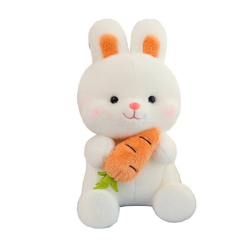 White Rabbit Plush Toy - Cute Carrot Wedding Doll Figure