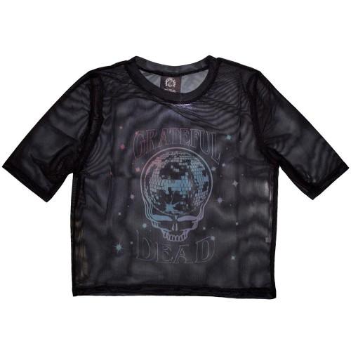 Top corto glitterato Grateful Dead da donna/signora