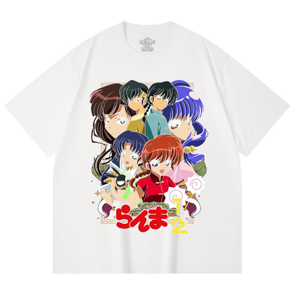 230 Gsm 100% Cotton Ranma 12 V6 Print Unisex Heavy Cotton T Shirt