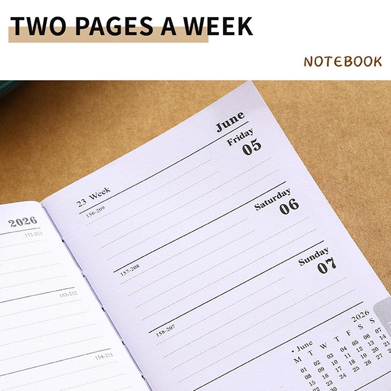 2026 A7 Agenda Book Pocket With Calendar Diary Weekly Planner Appointment Book School Office
