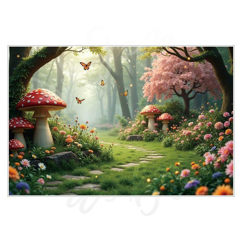 Spring Green Forest Photography Backdrop Fairy Princess Pet Landscaping Photo Backdrop