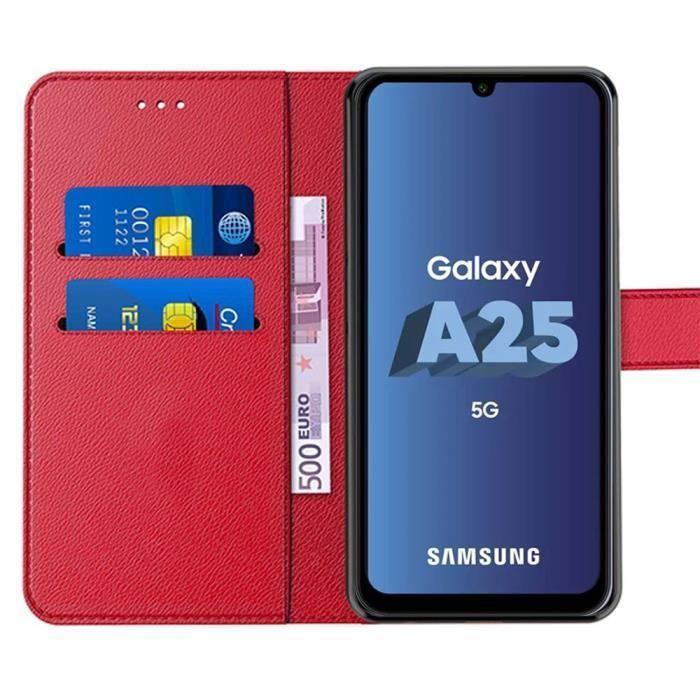 Shockproof Case - Booling - for Samsung Galaxy A25 5G - Shockproof - PU Leather - Tempered Glass