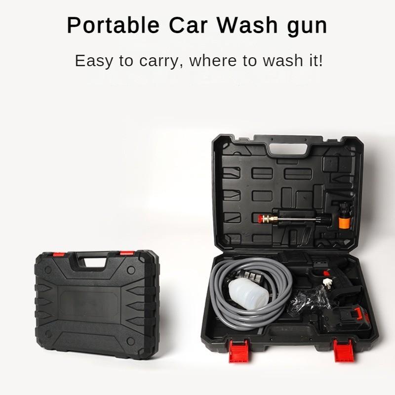 Pistol de spălat auto portabil de înaltă putere de 300W Mașină electrică de spălat auto de uz casnic Baterie cu litiu Pistol de apă fără fir de înaltă tensiune