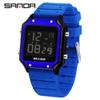 SANDA Electronic Watch Multifunctional Waterproof Sports Electronic Watch Fashion Trend Silicone Band Electronic Watch