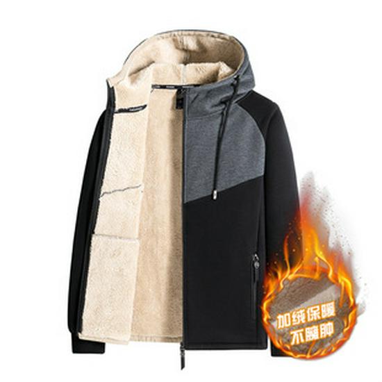 Men's Double-Sided Fleece Crew Neck Thick Thermal Sweatshirt 