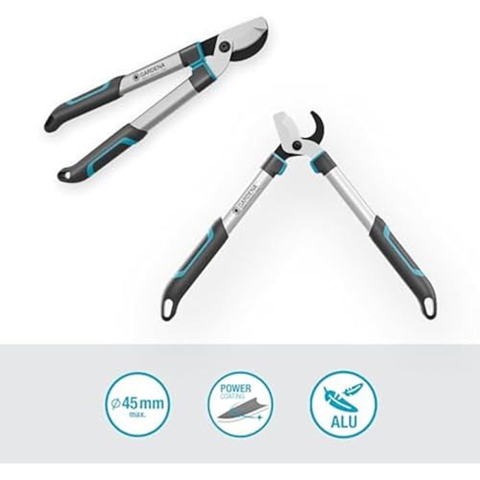 Sécateur à lame franche - GARDENA - EasyCut S - Coupe bois frais jusqu'à 45 mm - Lames en acier - Léger 900 g