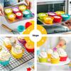 24-Cavity Nonstick Briose Mold Set - Oven Safe Up To 220°C Silicone Muffin Pan Multicolor 4.5x7x3cm