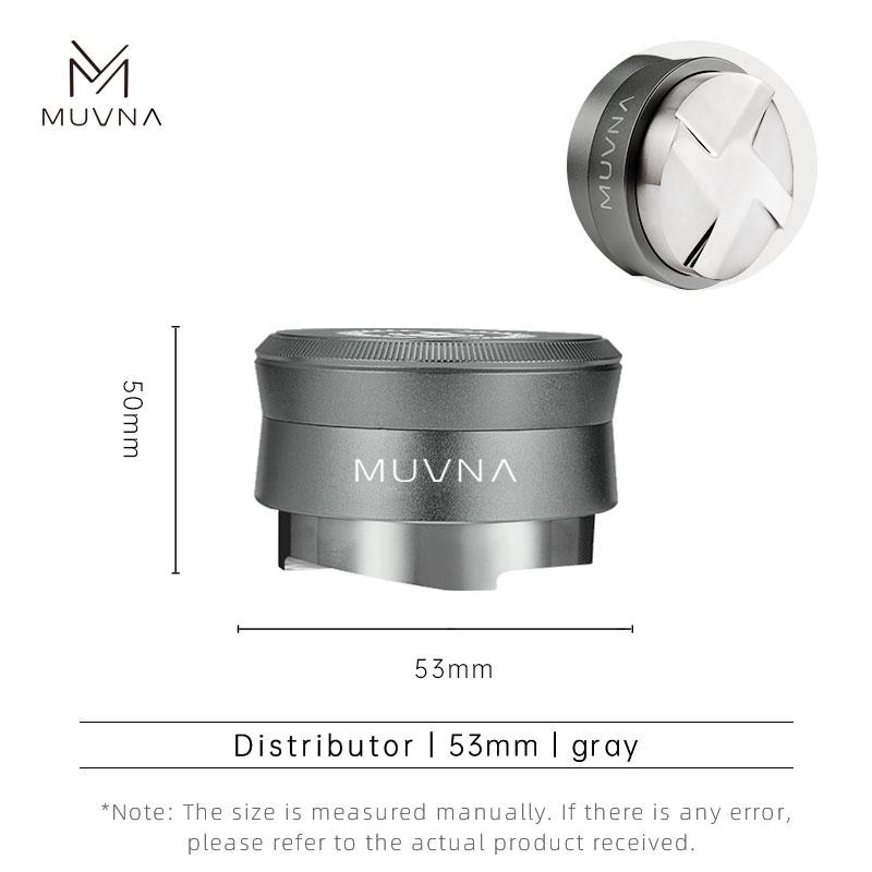 MUVNA V2 Pěchovadlo na espresso, Pěchovadlo na kávu s pružinou 30 liber, Nerezová ocel, Gravitačně adaptivní výška, Distributor, Nová sada