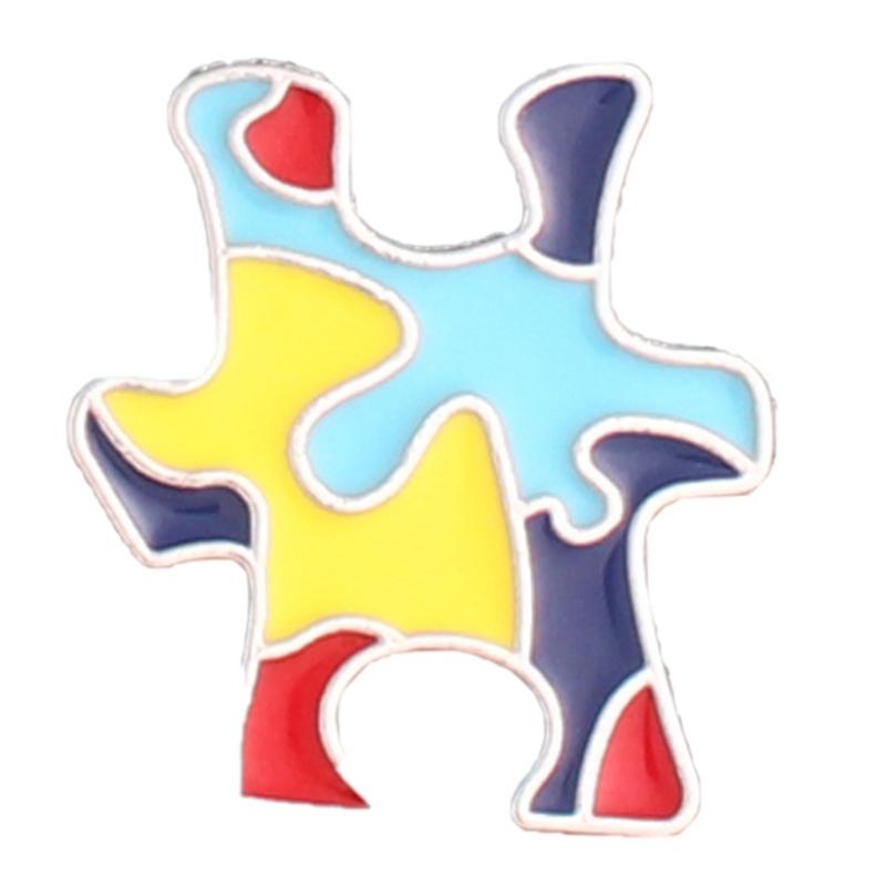 Broches de Esmalte Quebra-Cabeça Autismo Broches de Broche Autismo Broche de Lapela de Esmalte Quebra-Cabeça Arco-Íris Broche de Metal para Mochilas Bolsa