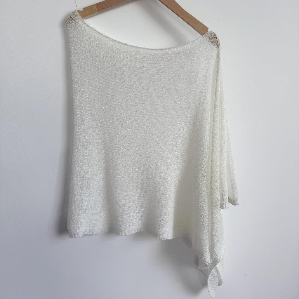 Vícesměrný otevřený pletený pončo šál s tílkem