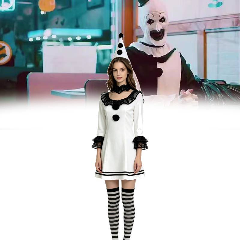 Terrifier Girl Cosplay Costume With Lace Trim For Halloween Party And Anime Events