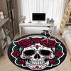 1PC Sugar Skull Office Round Rug, Non Slip, Soft and Durable Office Rug for Interior Decoration, Perfect for Office