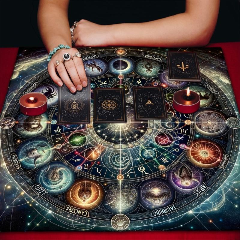 Portables Washable Reading Cloth Mystical Velvets Ritual Cloth Durability Mats for Divination Ceremonies