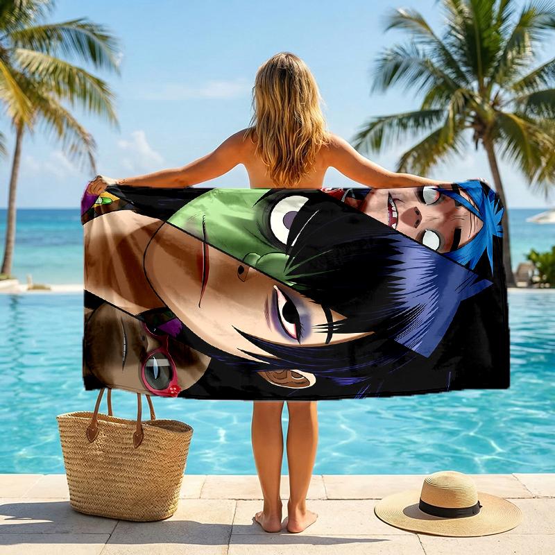 Gorillaz Fashion Beach Towel: Ideal for Summer Adventures Soft, Absorbent and Quick Drying Suitable for Swimming and Bathing