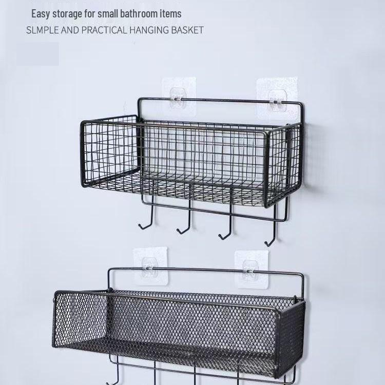 Punch-Free Wall-Mounted Storage Rack for Bathroom, Kitchen, and Bedside
