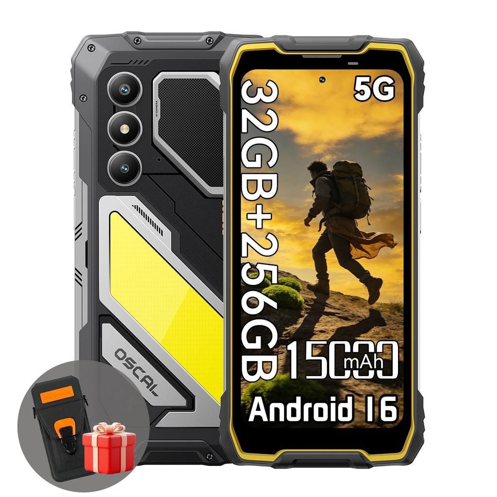 OSCAL PILOT 5 Rugged Mobile 5G Android 16 15000mAh 8GB RAM 256GB ROM Smartphone