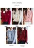 Women's Loose Round Neck Wool Cardigan with Colorful Buttons