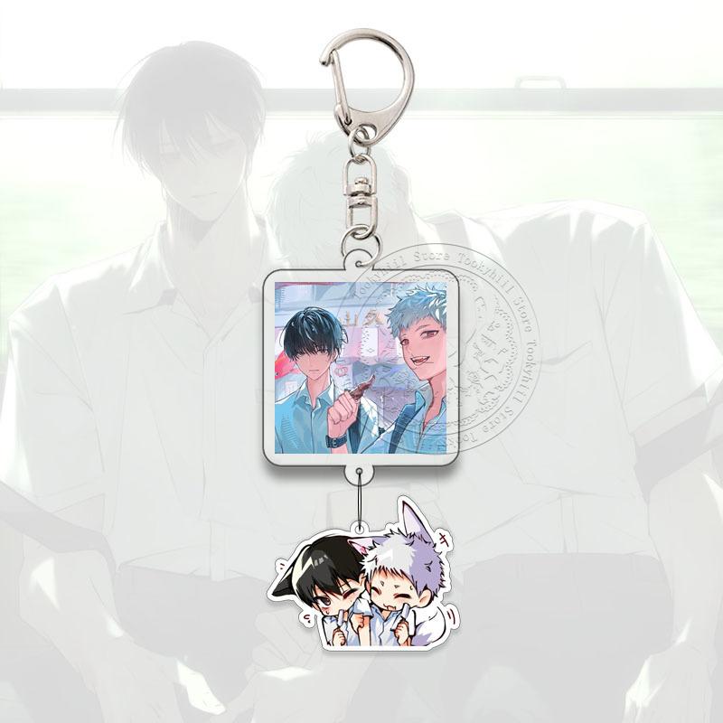 The Summer Hikaru Died Keyring Anime Cartoon Cartoon Q Version Kawaii Acrylic Pendant Keychain Bag Decorate Accessories Gift