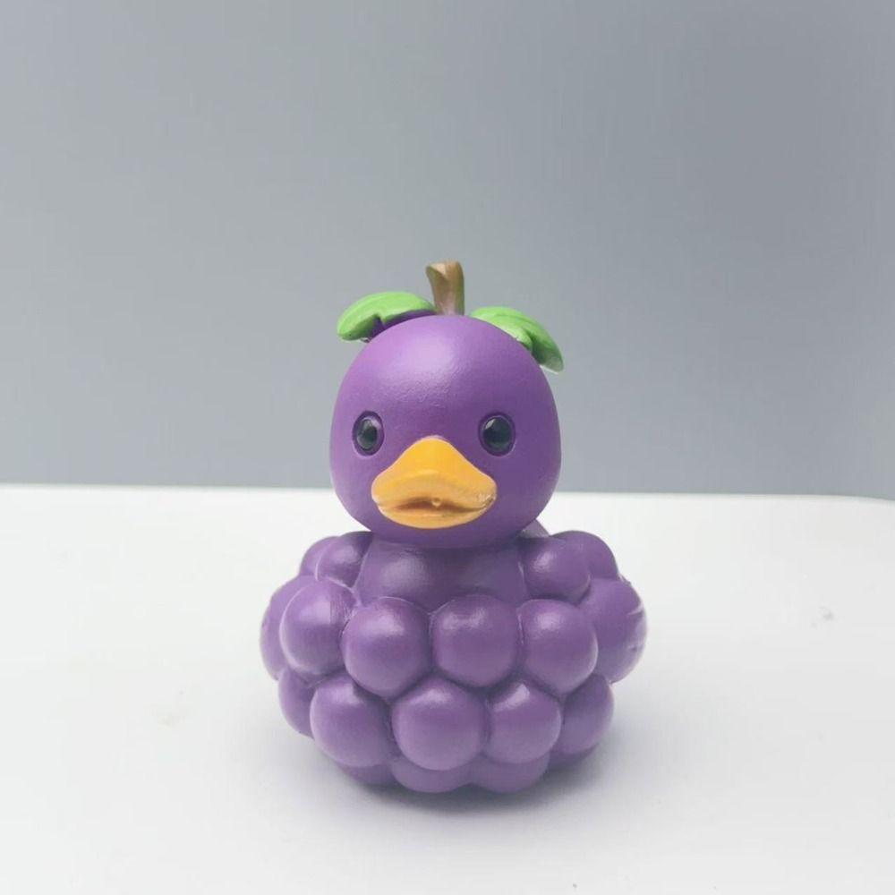 Cartoon Fruit Duck Statue Cute Animal Sculpture Desktop Decoration Duck Figurine Office