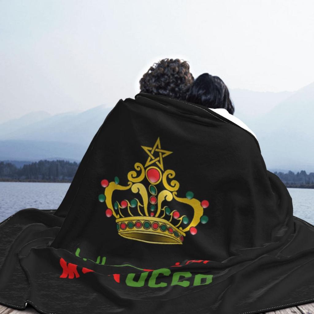 Kingdom Of Morocco Fuzzy Blanket Moroccan Flag Custom Throw Blanket for Home 125*100cm Bedspreads