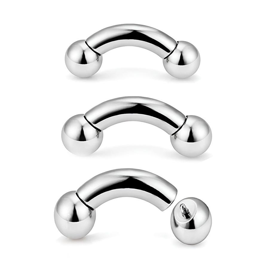 Oțel Inoxidabil 316L Cercei Piercing Mamelon Bară Curbată Mare