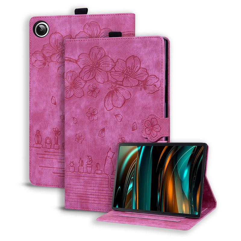 

Чехол для Samsung Galaxy Tab A9 Plus 11 дюймов 2023 чехол с тиснением 3D Flower Cat Wallet Stand Cover для Galaxy Tab A9 Plus чехол Funda Tab A9 Plus(11 inch)