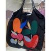 Summer embroidery ballchain eco-friendly bag ballchain shopping bag shoulder bag canvas tote bag