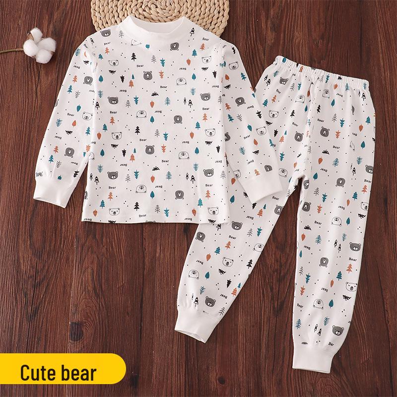 Zhongling Kinder Reine Baumwolle Herbst Unterwäsche Set - Unisex Pyjamas für Jungen und Mädchen