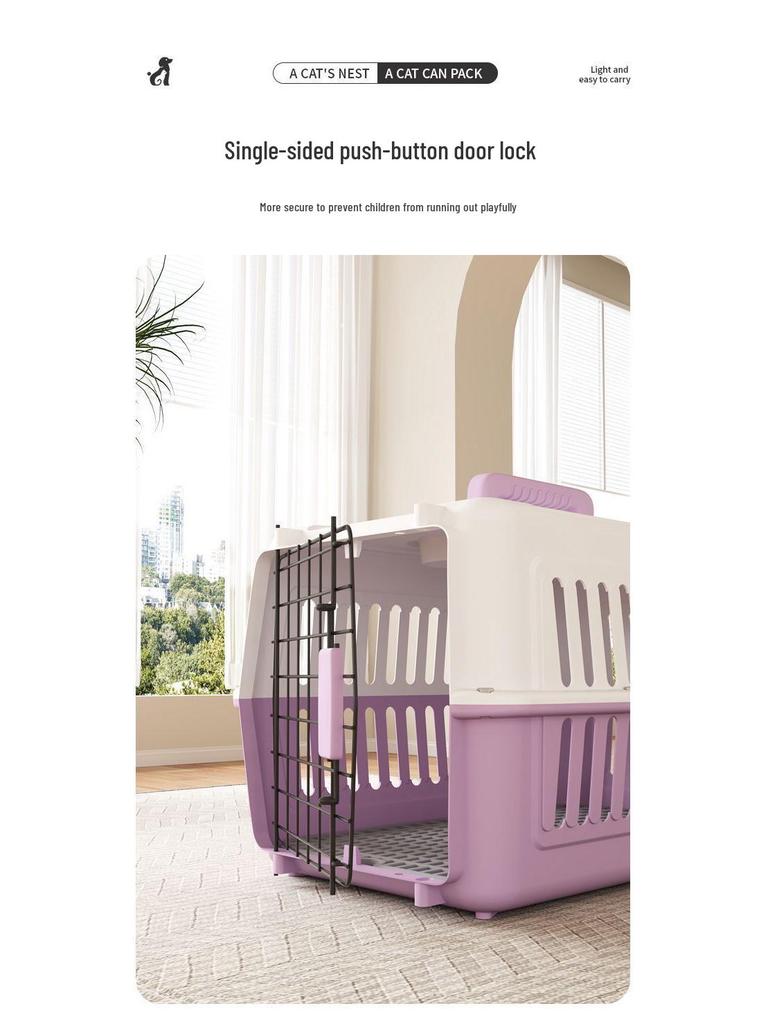 Mee Portable Pet Carrier for Cats and Dogs - Travel Air Transport Cage for Small & Medium Pets