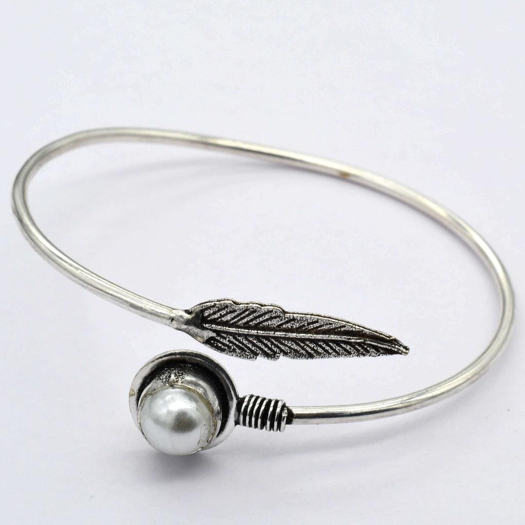 Pearl Gemstone Ethnic Handmade Adjustable Bangle Jewelry 8 Gms BN 132