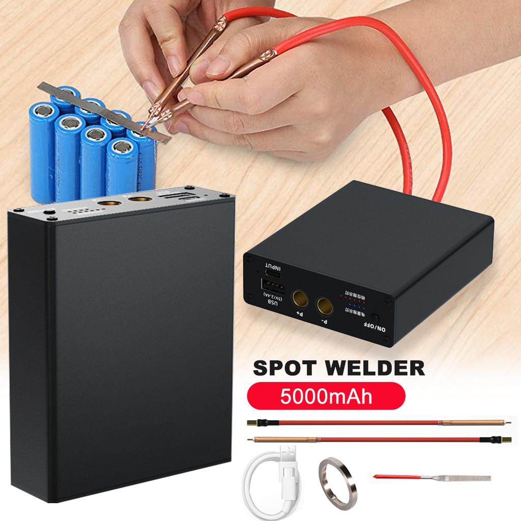 5V 6 Gears Adjustable Mini Spot Welder DIY Spot Welding Machine w/Quick Release Pen 18650 Battery Black