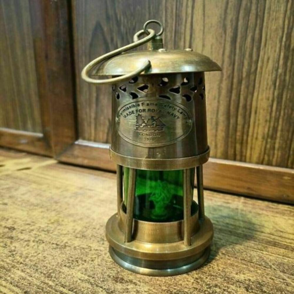 Antique Brass Handmade Minor Oil Lamp – Vintage Marine Lantern, 15.24 cm, Maritime Decorative Piece