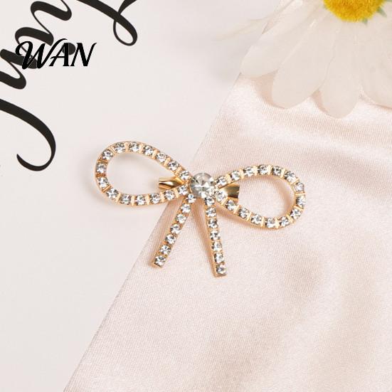 Oxidation-proof Pin Bowknot Design Brooch for Women, Faux Pearl Rhinestones Inlaid Lapel Jewelry Pin, Versatile Accessory Sweaters Collars Hats