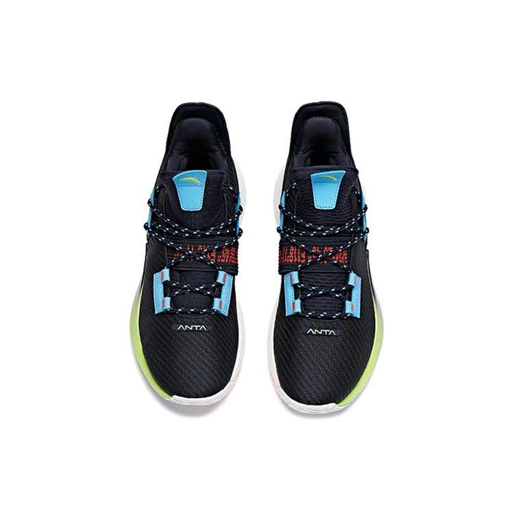 Anta Air Space 2 Shock Absorption Non-Slip Wear-Resistant Low-Top Basketball Shoes Men Sneakers Blue Green 112011606-1