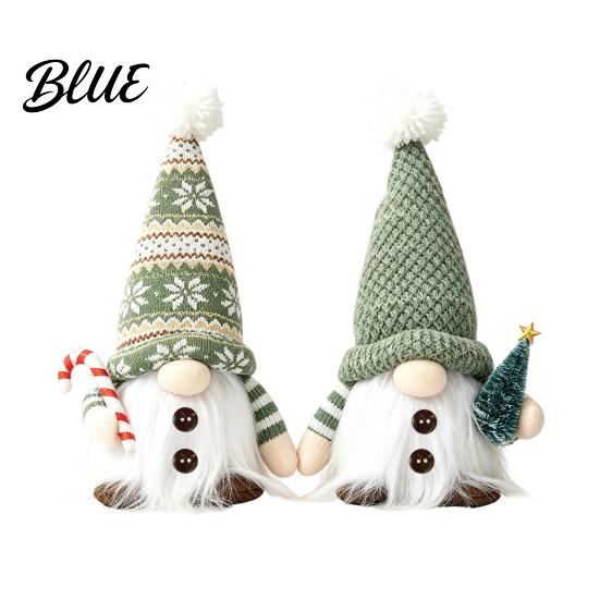 Durable Fabric Holiday Figurines Lighted Christmas Gnome Decorations Plush Dwarf Dolls with Warm Lights Yellow Light Decor Knitted Hats Ornaments