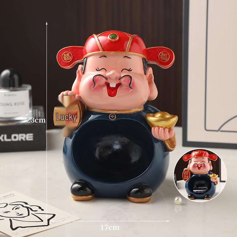 Five Fortune Gods Figurine for Office or Home Decor, Perfect for Entrances, TV Cabinets, Shop Openings, and Housewarming Gifts