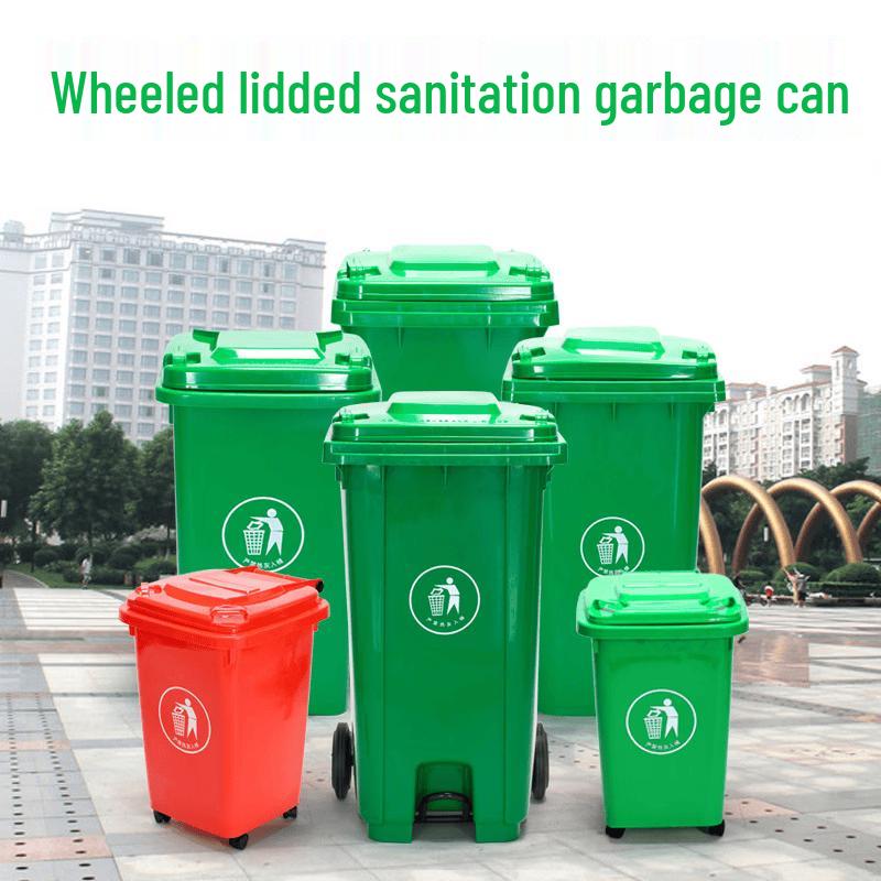 Heavy-Duty Outdoor Waste Bin with Lid and Wheels