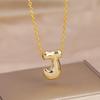 Charming Chubby Brass Polished 26-Letter Silver Pendant Necklace for Women