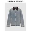 UR2025 Men's Contrast Panel Washed Denim Jacket
