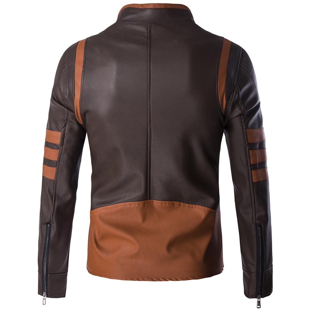 Giacca in pelle con cerniera da uomo autunnale Wolverine Casual PU Leather Locomotive Coat Logan Bomber Jacket Slim Coats