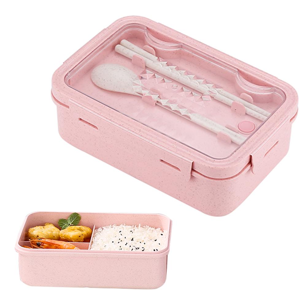 Brotdosen Bento-Boxen Auslaufsichere Brotdosen für Mikrowelle Bento-Brotdosen mit 3 Fächern und Geschirr